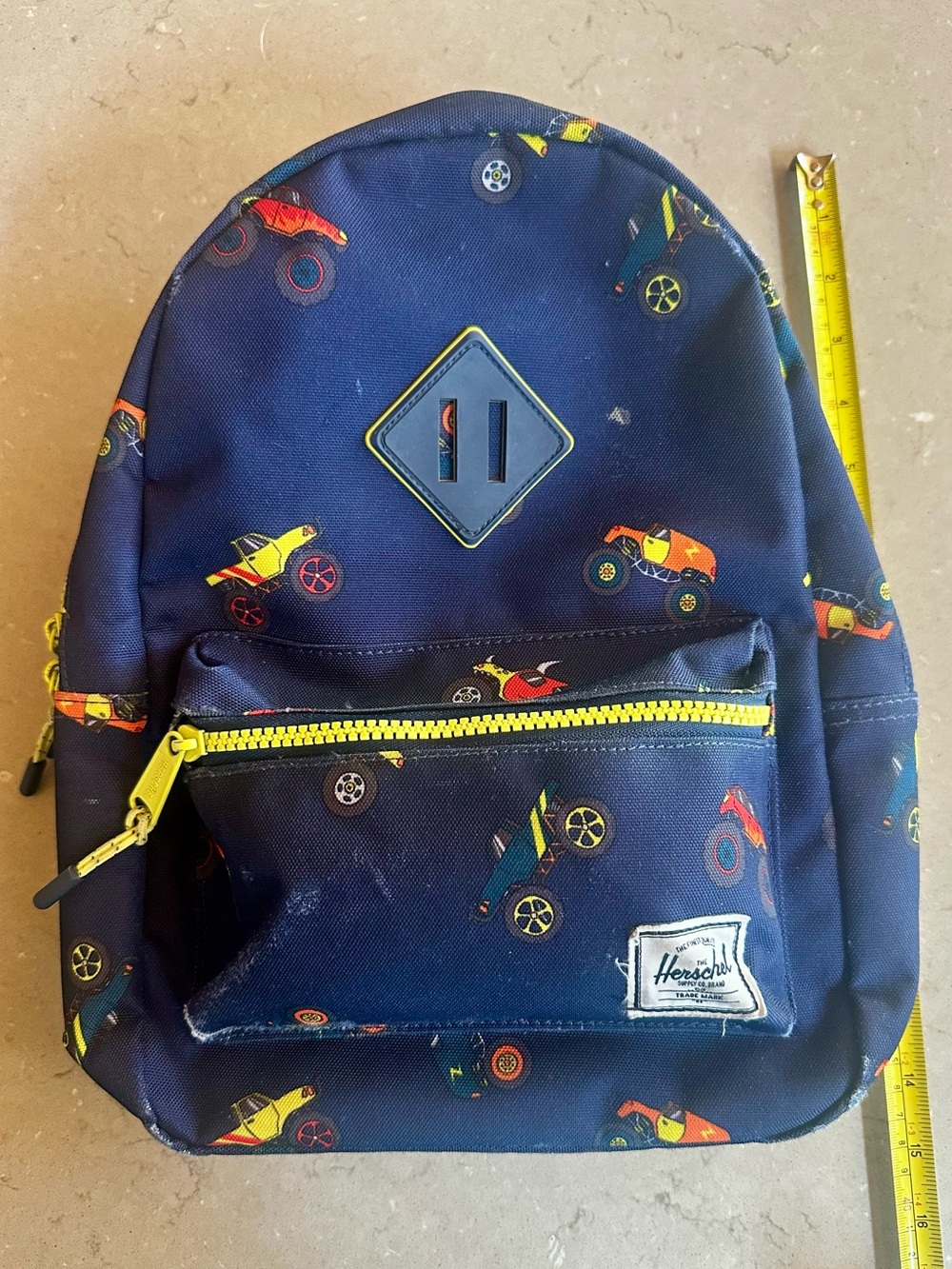Herschel Supply Co Kids Backpack - Monster Truck Navy Neon Yellow Mini Bag Small